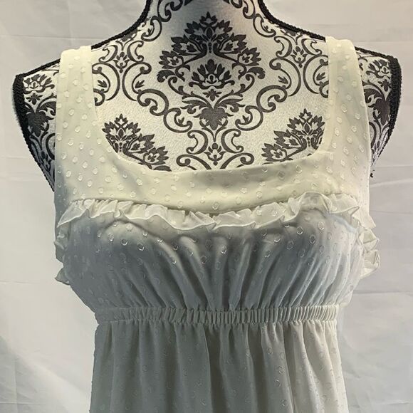 NWT SAM&MAX OFF WHITE SHEER POKADOT DRESS - Picture 7 of 10